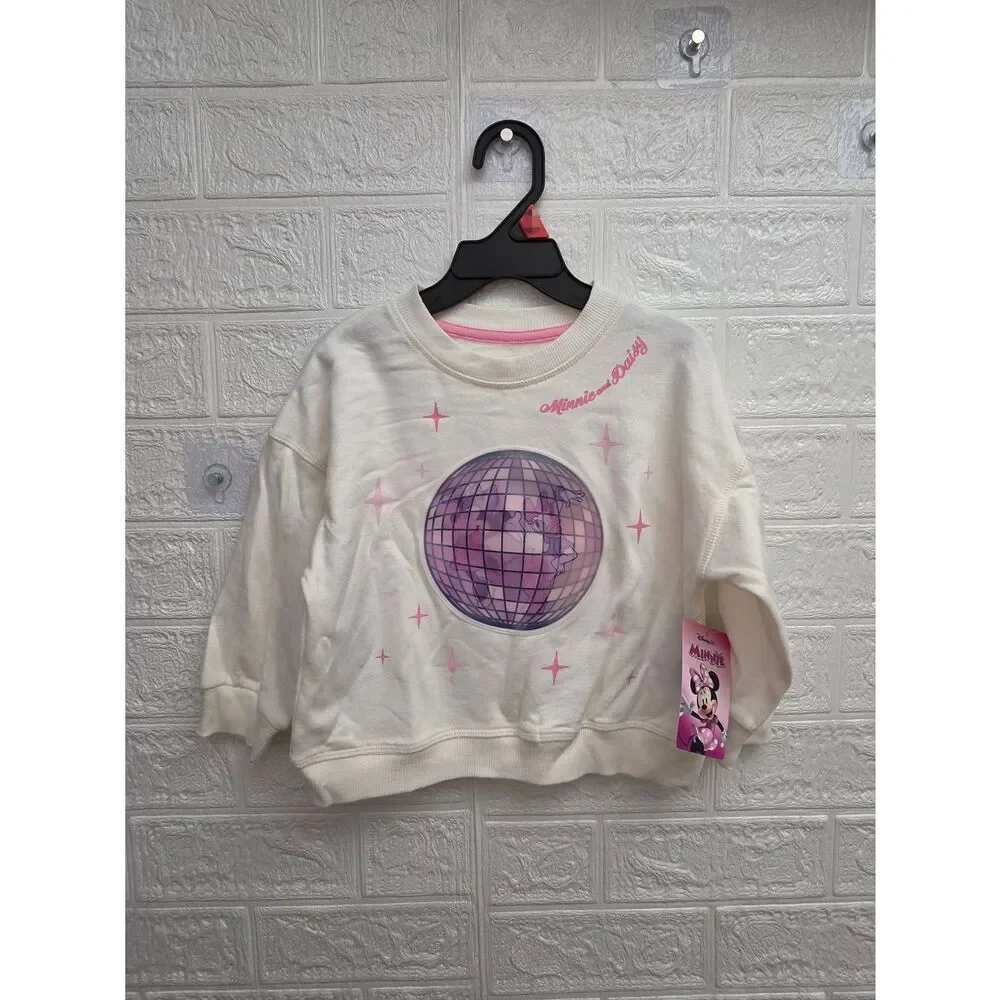 Nwt Disney Minnie & Friends Toddler Girls Disco Graphic Sweatshirt